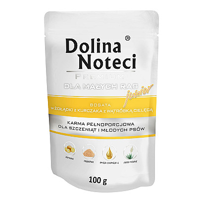 Вологий корм для цуценят Dolina noteci junior курячі шлунки з телячою печінкою