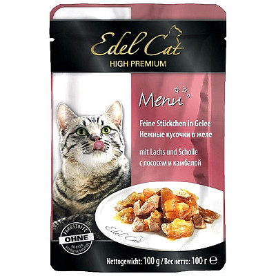 Edel Cat влажный корм с лососем и камбалой в желе для котов