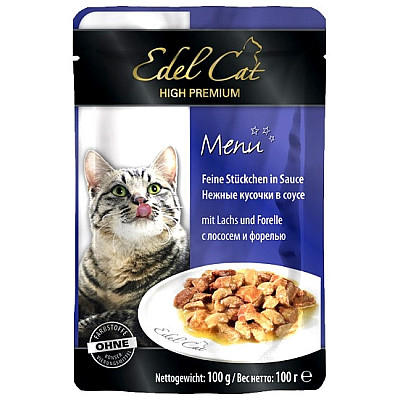 Edel Cat влажный корм с лососем и форелью в соусе для котов