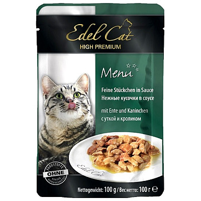 Edel Cat влажный корм с уткой и кроликом в соусе для котов