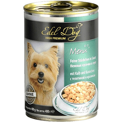 Edel Dog консерви для собак з телятиною та кроликом