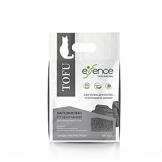 Наповнювач Essence з тофу для котячого туалету, з вугіллям 1-4 мм, 6 л