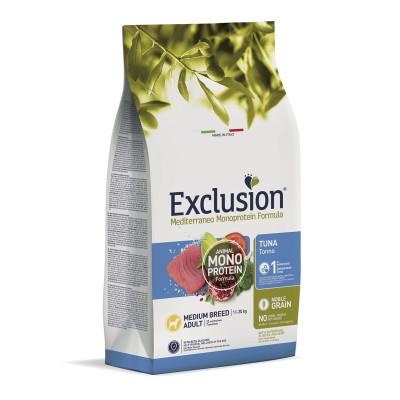  Сухий корм Exclusion Adult Tuna Medium Breed для дорослих собак середніх порід із тунцем
