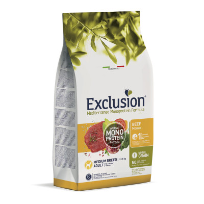 Сухий корм Exclusion Adult Beef Medium Breed для дорослих собак середніх порід з яловичиною