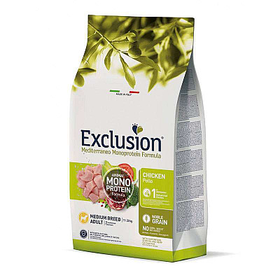 Сухий корм Exclusion Noble Grain Adult Chicken Medium Breed монопротеїновий з куркою для дорослих собак середніх порід