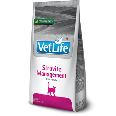 Сухий лікувальний корм для кішок Farmina Vet Life Management Struvite дієт. харчування, для лікування та профілактики рецидивів струвітних уролітів
