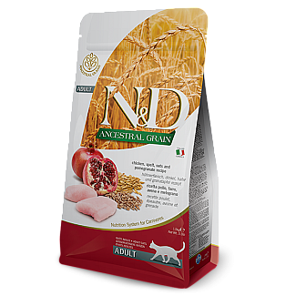 N&D LOW GRAIN CAT CHICKEN & POMEGRANATE ADULT Низькозерновий сухий корм для дорослих кішок (курка / гранат), 5 кг