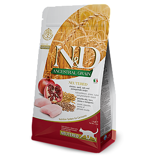 N&D LOW GRAIN CAT NEUTERED CHICKEN ADULT Низькозерновий сухий корм для  дорослих стерилізованих кішок (курка / гранат), 5 кг