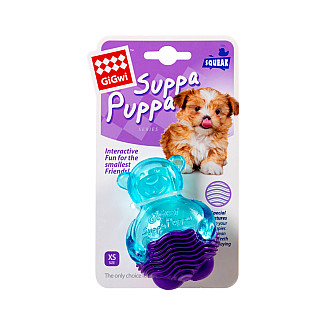 GiGwi Suppa Puppa - Іграшка для собак Ведмедик з пищалкою синій, 9 см