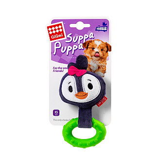 GiGwi Suppa Puppa - Іграшка для собак Пінгвін з пищалкою, 15 см