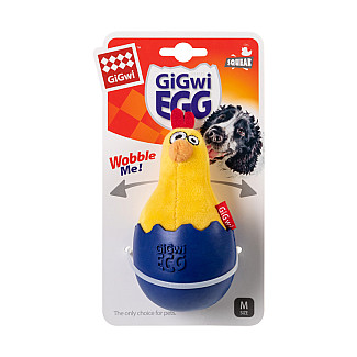 GiGwi Egg - Іграшка для собак Курча-неваляшка з пищалкою, 14 см