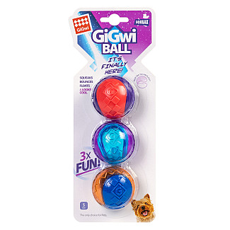 GiGwi BALL - Іграшка для собак Три мячі з пищалкою, 5 см