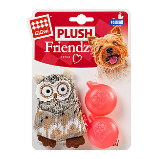 GiGwi Plush - Іграшка для собак Сова з пищалкою, 10 см