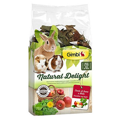 Трав'яний мікс для гризунів GimBi Natural Delight кульбаба і яблука