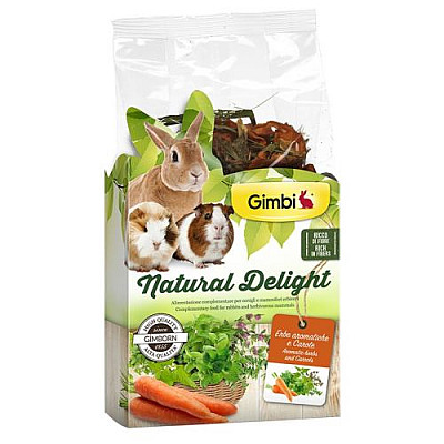 Трав'яний мікс для гризунів GimBi Natural Delight трави і морква