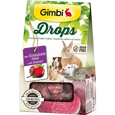 Ласощі для гризунів GimBi дропси з буряком