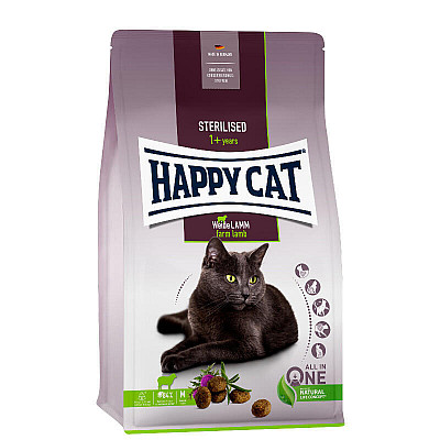 Happy Cat Sterilised Adult Weide-Lamm - Сухой корм с ягненком для стерилизованных кошек и кастрированных котов