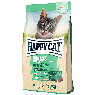 Happy Cat MINKAS Perfect MIX сухой корм для взрослых кошек с птицей, ягненком и рыбой