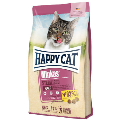 Happy Cat Minkas Sterilised сухий корм для дорослих кастрованих і стерилізованих котів з птицею