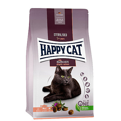 Happy Cat Sterilised Adult Atlantik-Lachs - Сухий корм з атлантичним лососем для стерилізованих кішок і кастрованих котів