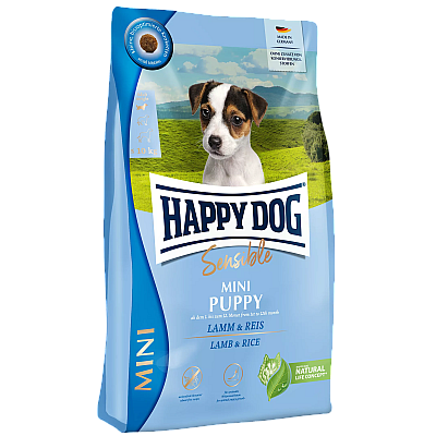 Сухий корм Happy Dog Sensible  Mini Puppy для цуценят дрібних порід вагою до 10 кг від 1 до 12 місяців з бараниною та рисом