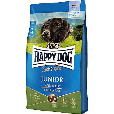 Сухий безглютеновий корм Happy Dog Sensible Junior Lamb&Rice -  з ягням та рисом для юніорів середніх та великих порід віком від 7 до 18 місяців
