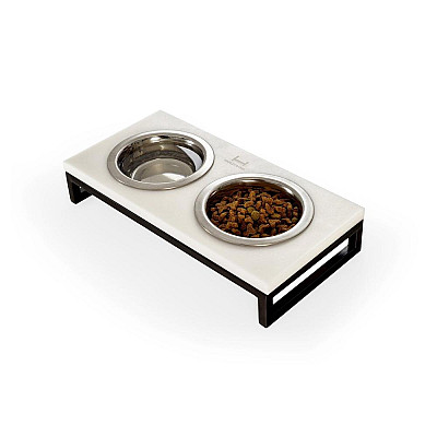 Harley&Cho Миски на подставке Lunch Bar  White Stone + Black