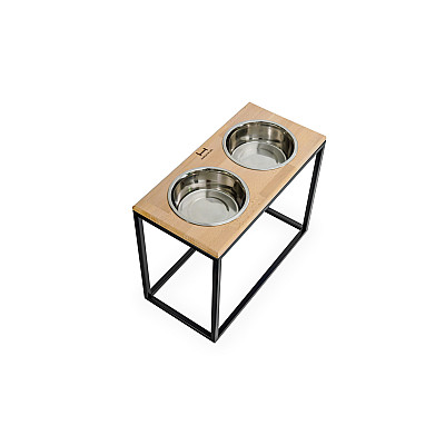 Harley&Cho Миски на подставке Dinner Natural wood + Black