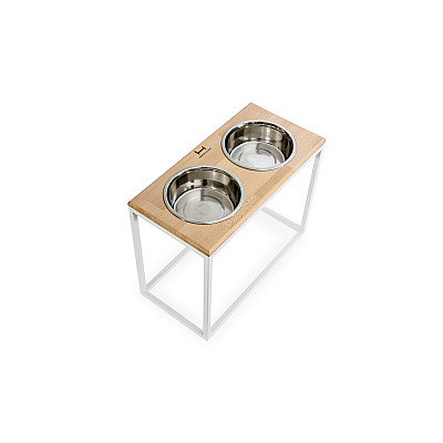 Harley&Cho Миски на подставке Dinner Natural wood + White