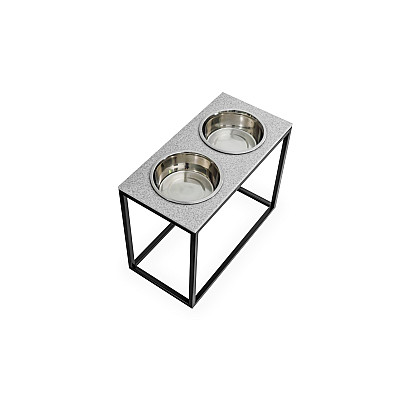 Harley&Cho Миски на подставке Dinner Grey Stone + Black