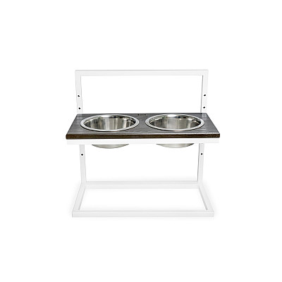 Harley&Cho Миски на подставке с регулируемой высотой Lift Brown Wood + White