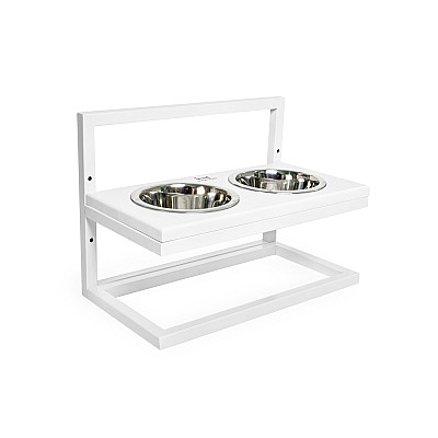 Harley&Cho Миски на подставке c регулируемой высотой Lift White Wood + White