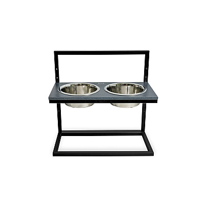 Harley&Cho Миски на подставке с регулируемой высотой Lift Black Stone + Black