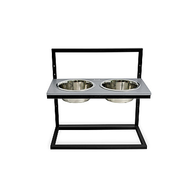 Harley&Cho Миски на подставке с регулируемой высотой Lift Gray Stone + Black