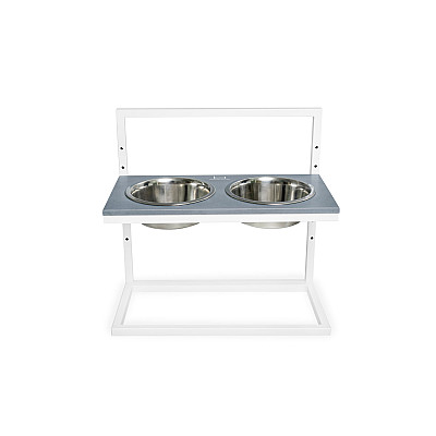 Harley&Cho Миски на подставке с регулируемой высотой Lift Gray Stone + White