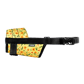 Намордник ТМ HIDOG "Flowers yellow" з нейлону регульований, №2 (19-26см)