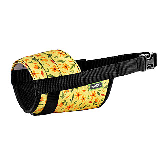 Намордник ТМ HIDOG "Flowers yellow" з нейлону регульований, №2 (19-26см)