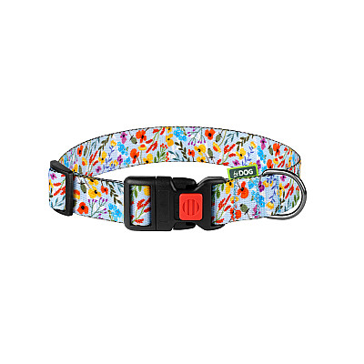 Нашийник ТМ HIDOG "Flowers blue" 43-66 см