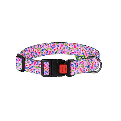 Нашийник ТМ HIDOG "Flowers pink" 18-28 см
