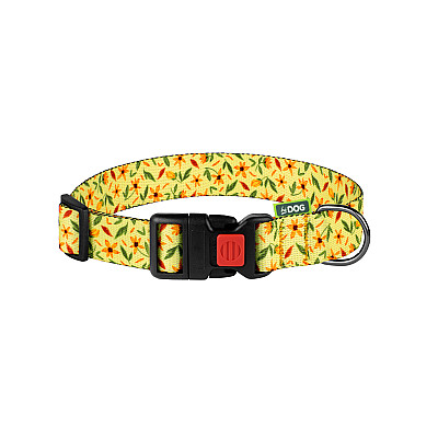 Нашийник ТМ HIDOG "Flowers  yellow" 43-66 см