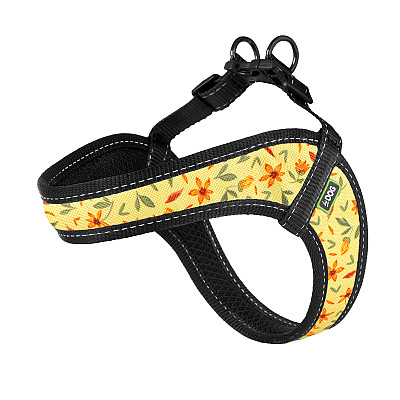 Шлея ТМ HIDOG COMFORT "Flowers yellow",  28-34см