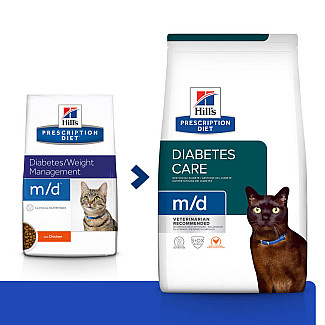 Сухой корм для кошек при сахарном диабете Hill's Prescription Diet m/d с курицей, 1.5 кг