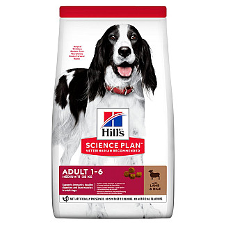 Hill’s Science Plan Adult Medium Breed Сухий корм для дорослих собак середніх порід, з ягням і рисом, 800 г