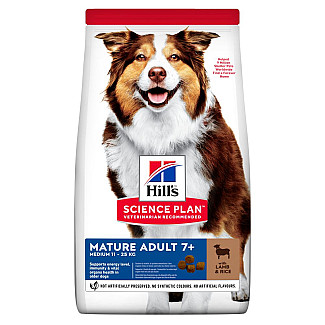 Hill’s Science Plan Mature Adult 7+ Medium Breed Сухий корм для зрілих собак середніх порід від 7 років, з ягням і рисом, 2.5 кг