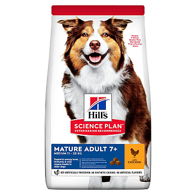 Сухий корм Hill’s Science Plan Mature Adult 7+ Medium Breed для зрілих собак середніх порід від 7 років, з куркою