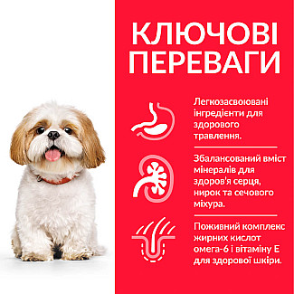 Hill’s Science Plan Mature Adult 7+ Small&Mini Сухий корм для зрілих малих і мініатюрних собак від 7 років, з куркою, 6 кг