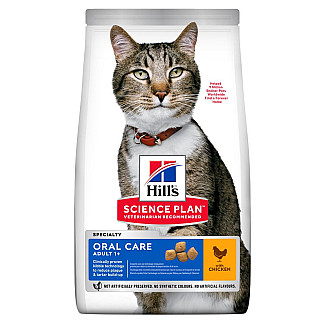 Hill's Science Plan Adult Oral Care Сухий корм для підтримки здоров'я ротової порожнини та зубів дорослих котів, з куркою, 1.5 кг