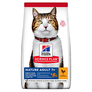 Сухой корм для зрелых кошек от 7 лет Hill's Science Plan Mature Adult 7+ с курицей, 1.5 кг