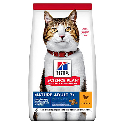 Сухой корм для зрелых кошек от 7 лет Hill's Science Plan Mature Adult 7+ с курицей