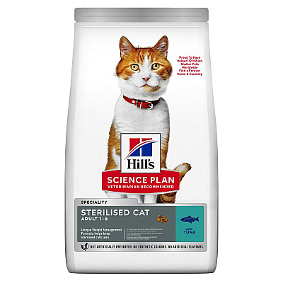 Сухой корм Hill's Science Plan Young Adult Sterilised для стерилизованных молодых и взрослых кошек с тунцем